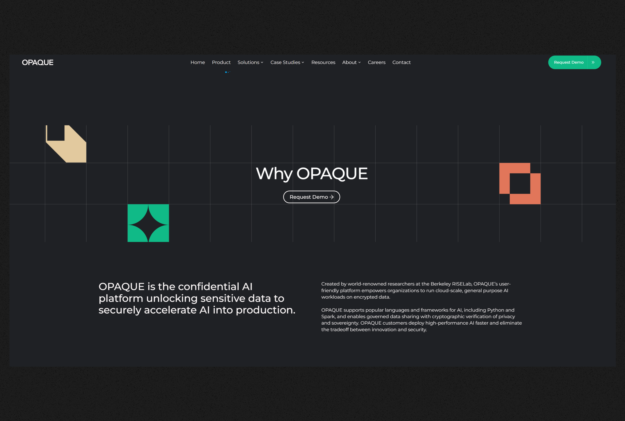 Webflow CMS interface showing content management system for Opaque website